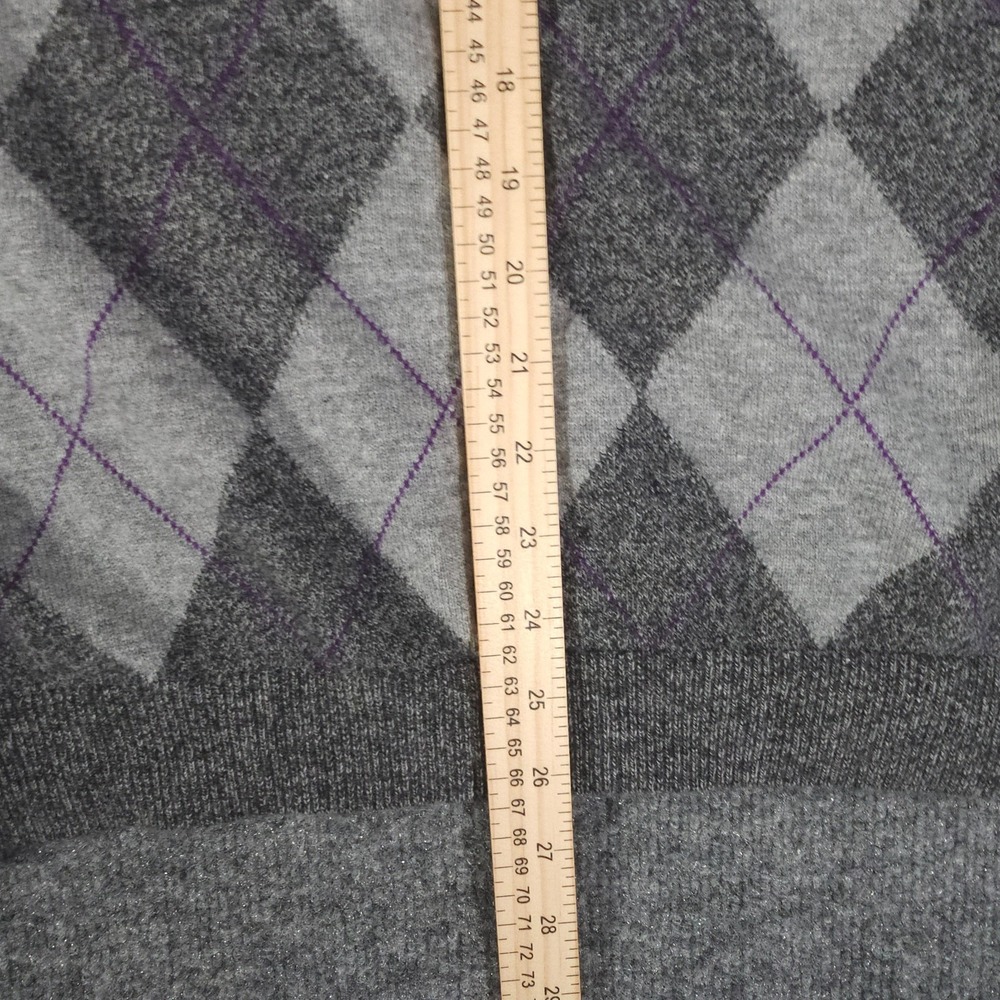 FootJoy 1857 Sweater Mens Large Gray Argyle Cashmere Pullover‎ Golf Preppy - Picture 5 of 6